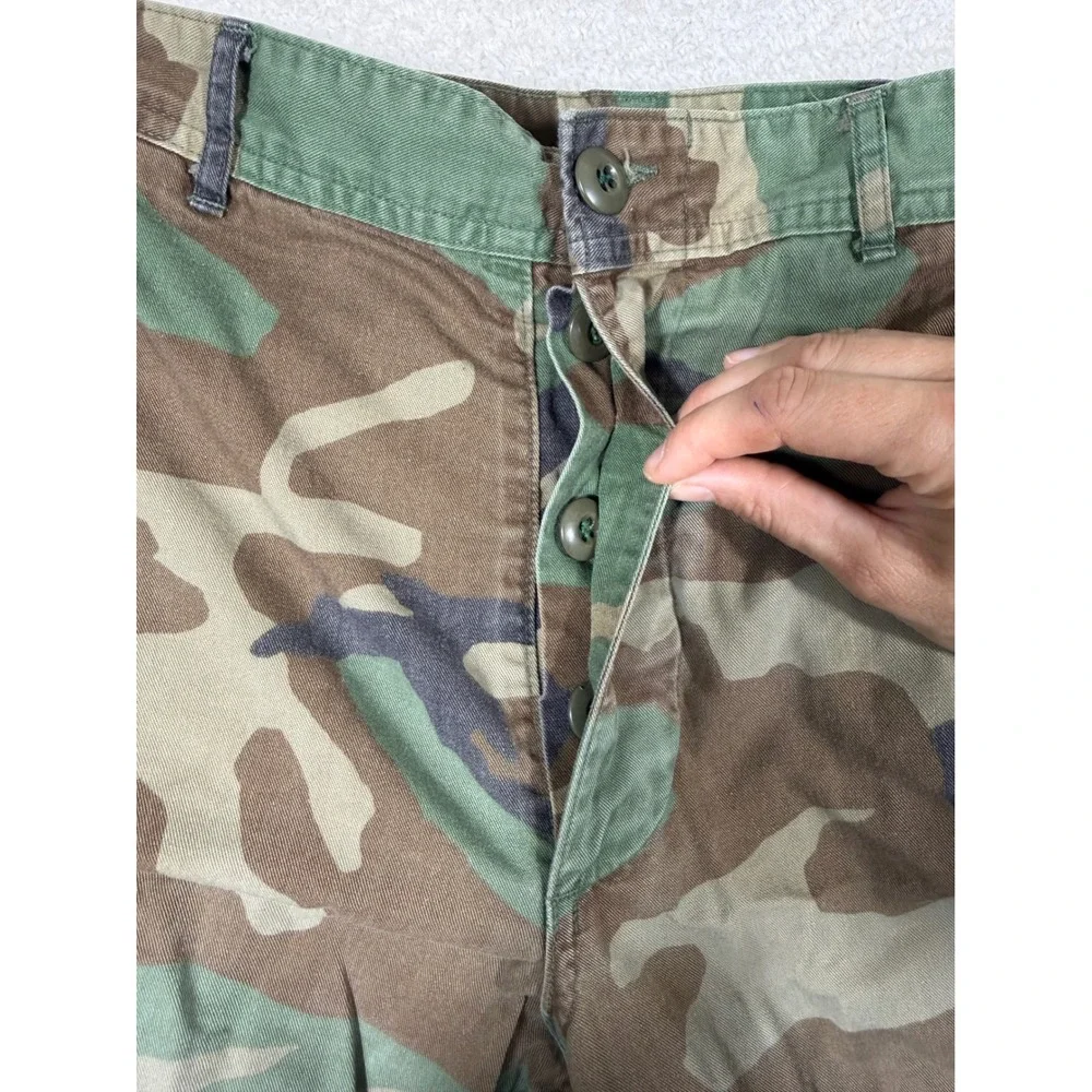 Military Cargo Pants Mens 30x31 Camo vtg Woodland Tactical Utility BDU Trousers